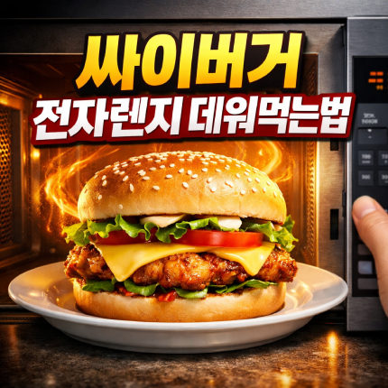 싸이버거 전자렌지 데워먹는법 에어프라이어 없이 썸네일