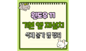 Read more about the article 윈도우 11 기본 앱 재설치 및 삭제 불가 앱 완벽 정리