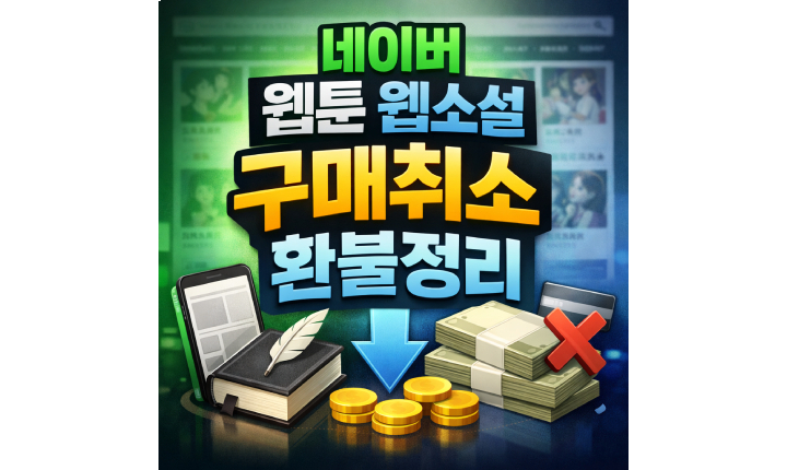 Read more about the article 네이버 웹툰 웹소설 구매취소 환불 받는법