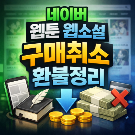 네이버 웹툰 웹소설 구매취소 환불 받는법 썸네일