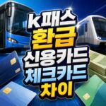 k패스 환급 신용카드 결제차감 체크 계좌입금 차이 대표 썸네일