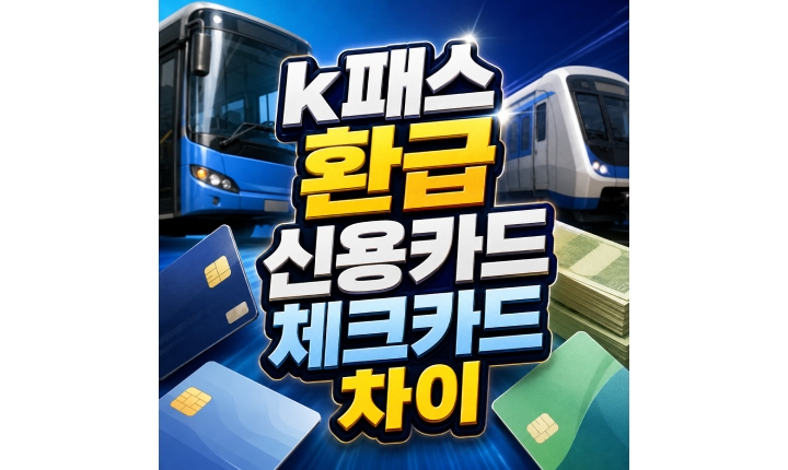 Read more about the article k패스 환급 신용카드 결제차감 체크카드 계좌입금 차이