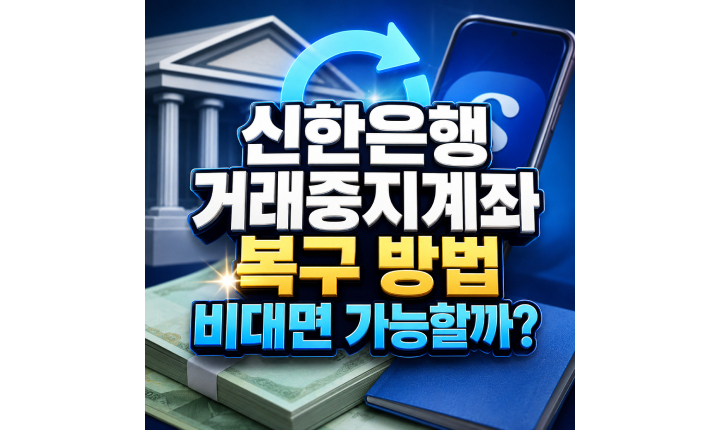 Read more about the article 신한은행 거래중지계좌 복구 방법 비대면 가능한지 확인