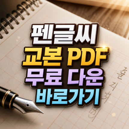 펜글씨 교본 pdf 무료 연습 다운 사이트 안내 썸네일