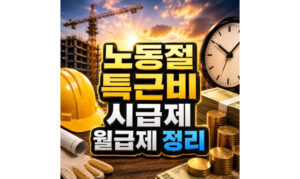 Read more about the article 2026년 노동절 특근비 시급제 월급제 계산 정리