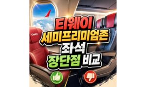 Read more about the article 티웨이 세미프리미엄존 좌석 장단점 비교