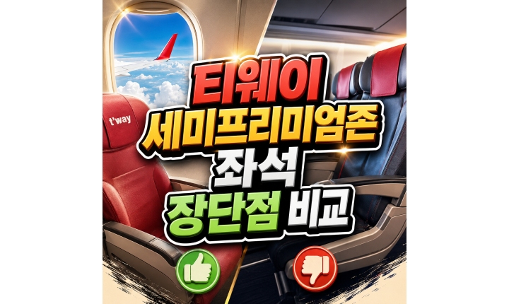 Read more about the article 티웨이 세미프리미엄존 좌석 장단점 비교