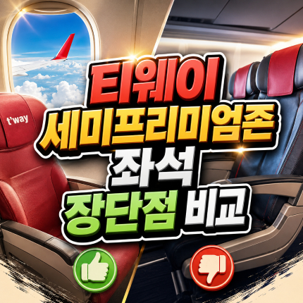 티웨이 세미프리미엄존 좌석 장단점 비교 썸네일