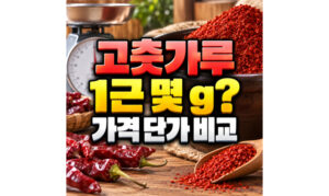 Read more about the article 고춧가루 1근 몇g? 단가비교 확인법