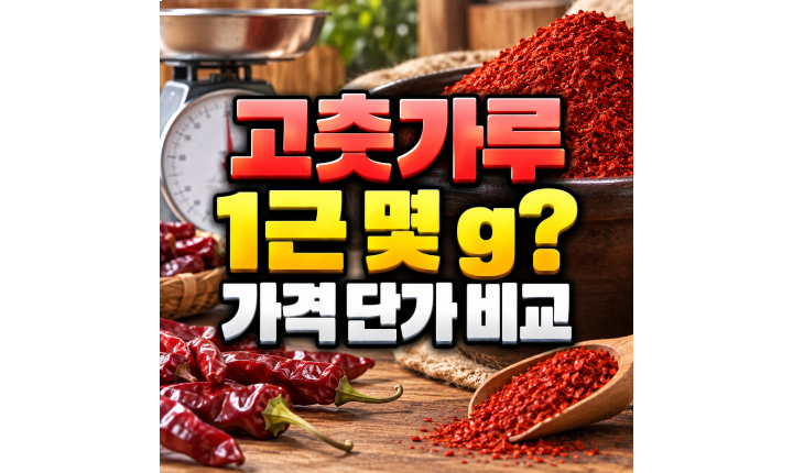 Read more about the article 고춧가루 1근 몇g? 단가비교 확인법
