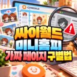 싸이월드 미니홈피 cyworld 가짜 페이지 구분 대표 썸네일